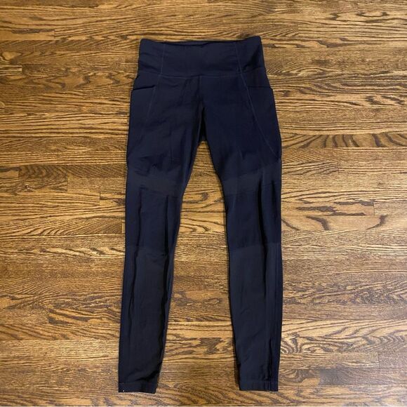 Athleta full length leggings in medium tall black mesh cutouts high rise - Picture 1 of 10